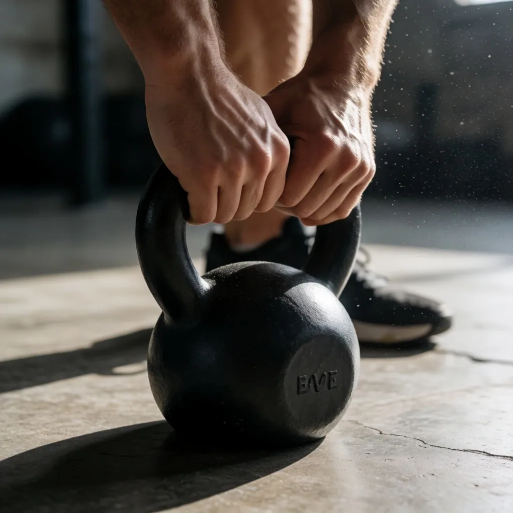 Hands on kettlebell